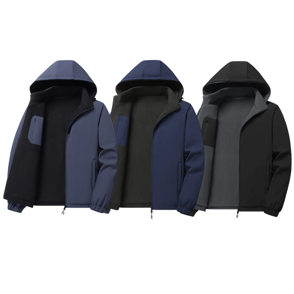 

Men's business and casual jackets, men's woolen coats with warm caps, men's outdoor travel jackets, double-sided clothing