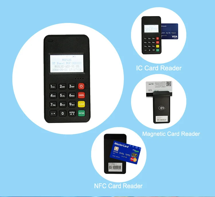 Handheld Embedded Kiosk Contact & Contactless Card Reader Bluetooth MPOS Terminal M6 Plus for Vending