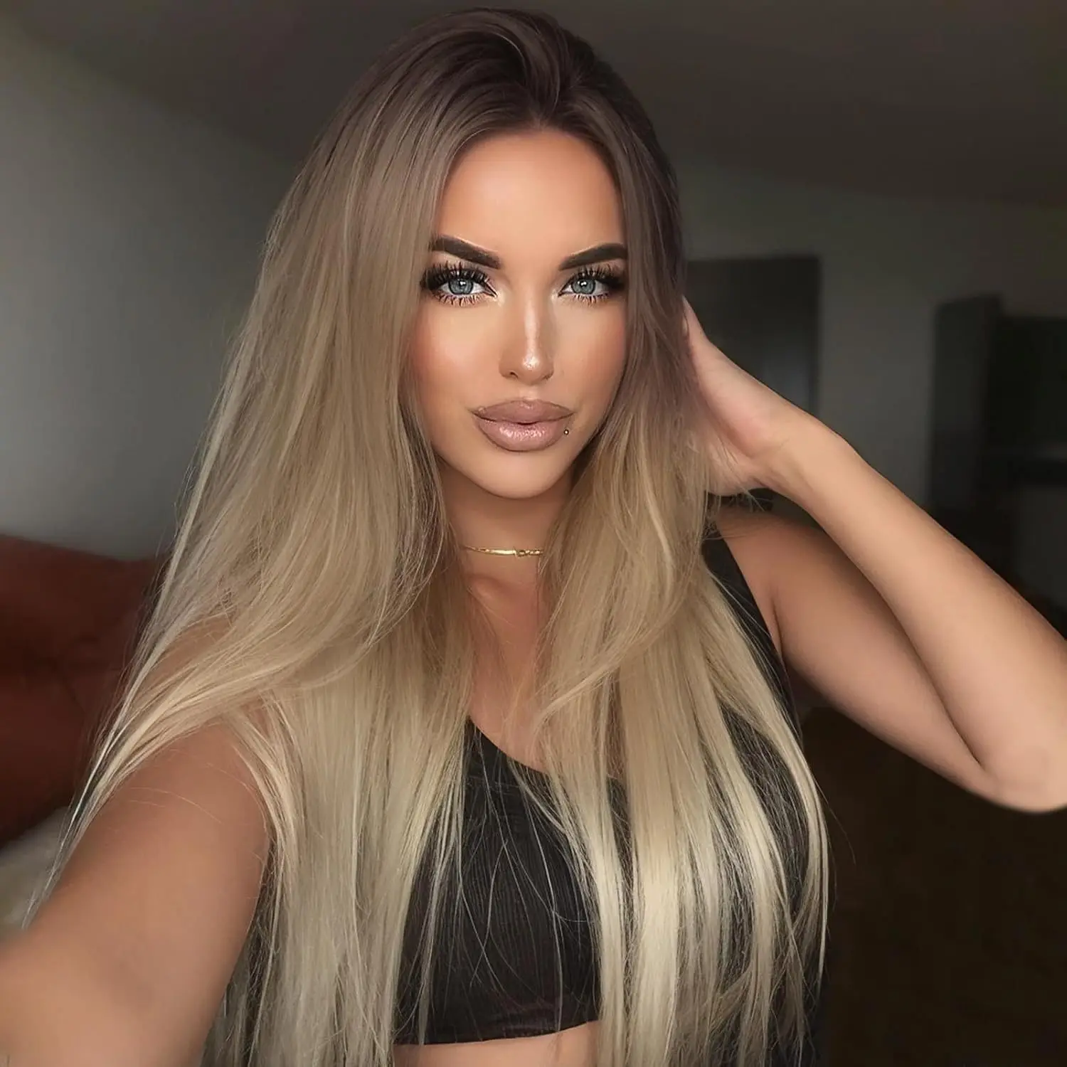 

Синтетический парик HAIR 13x4 Ombre Blonde Straight Lace Front для женщин, предварительно сформированный, без клея, с эффектом натуральных волос, для начинающих F