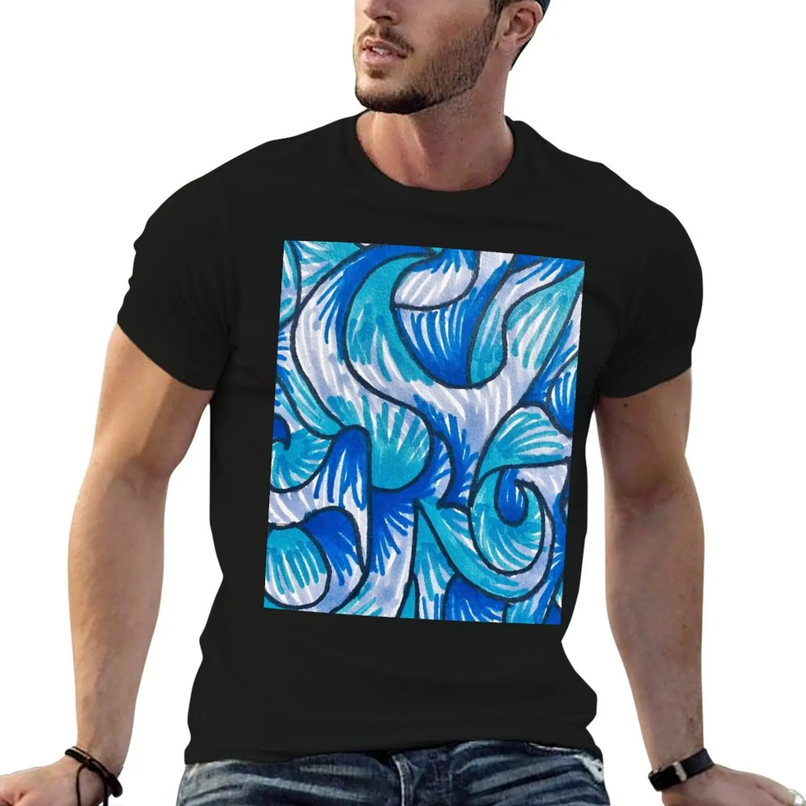 Abstract Ocean Waves in a Storm T-Shirt shirts graphic tees graphic t shirt vintage sports fans heavyweight t shirts for men