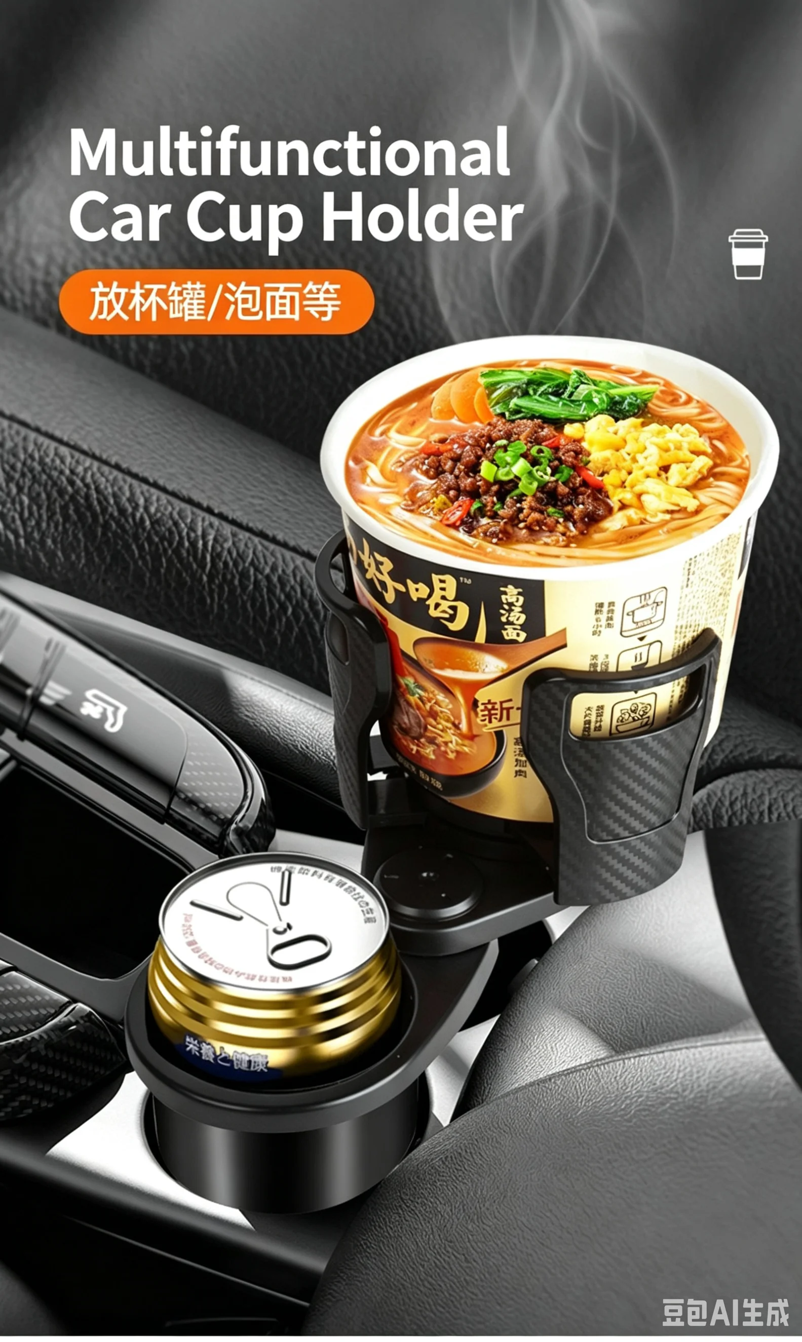 360 ° Drehbarer Multifunktionaler Auto-Getränkehalter, Faltbarer 2-in-1 Getränkehalter – Detail 1