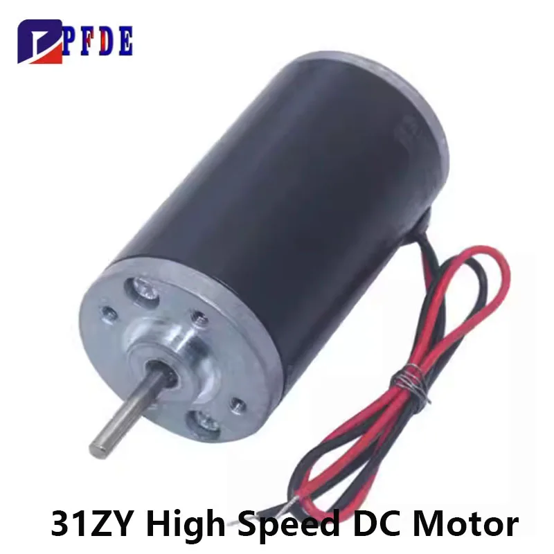 31ZY Permanent Magnet DC Motor Micro High-speed High-power Motor Speed Regulation Forward and Reverse 12V 24V Shaft Diameter 3mm