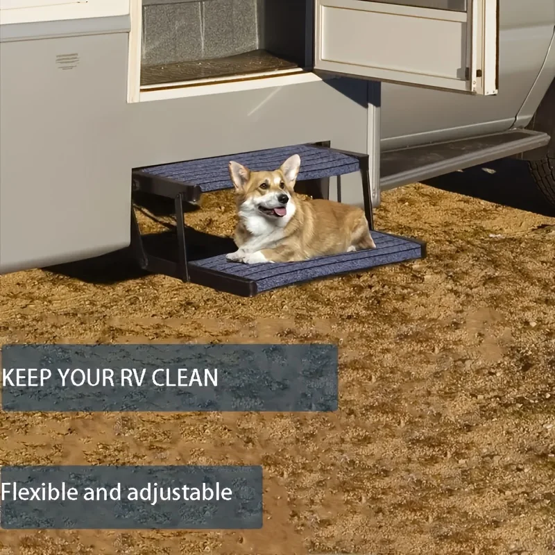 Tapis de sol pour caravane, avec Surface antidérapante, hauteur réglable, robuste, anti-saleté, pour camping-car, remorque, 1 pièce