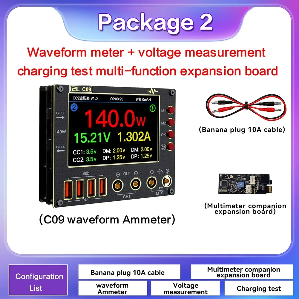 

THIVN-Diode Scanning Measurement Tester Multimeter 4 Inch 0-40V Input Dual Channel Intelligent Digital Display Mode Charging B