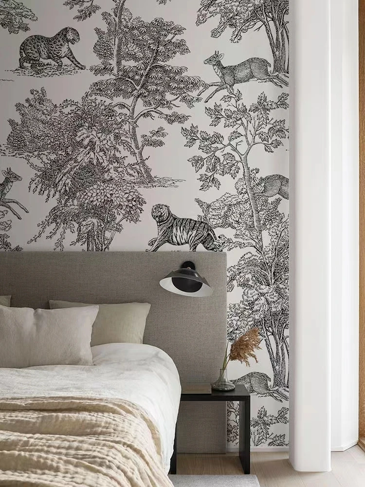 custom Vintage Forest Animals Wallpapers for Living Room Background Wallpaper Wall covering Bedroom art wall papers home decor