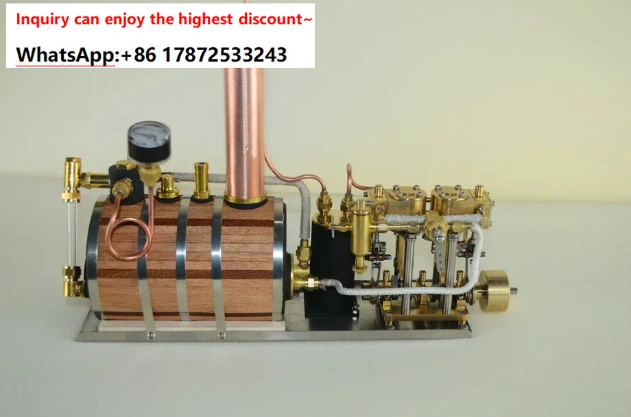 Double cylinder reciprocating steam turbine power unit single vertical horizontal boiler view 2