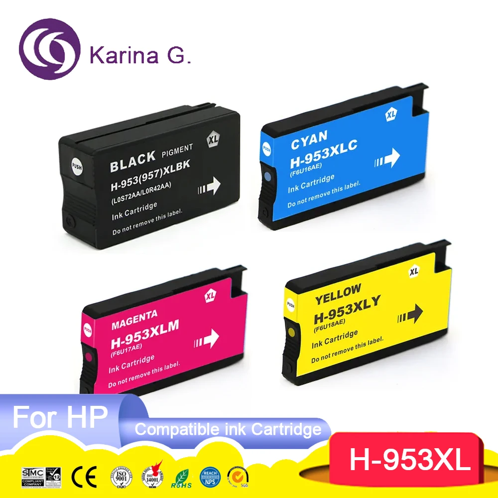 953 957 XL 953XL 957XL Premium Compatible Color Inkjet Ink Cartridge For HP953 For HP Officejet Pro 7720 7740 8710 8720 Printer