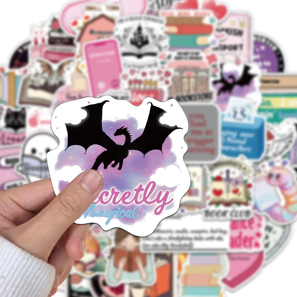 

10/50pcs Kindle Dark Romance Book Club Bookish Stickers Spice Dragon Girl Reader Decals DIY Car Ipad Phone Laptop Diary Sticker
