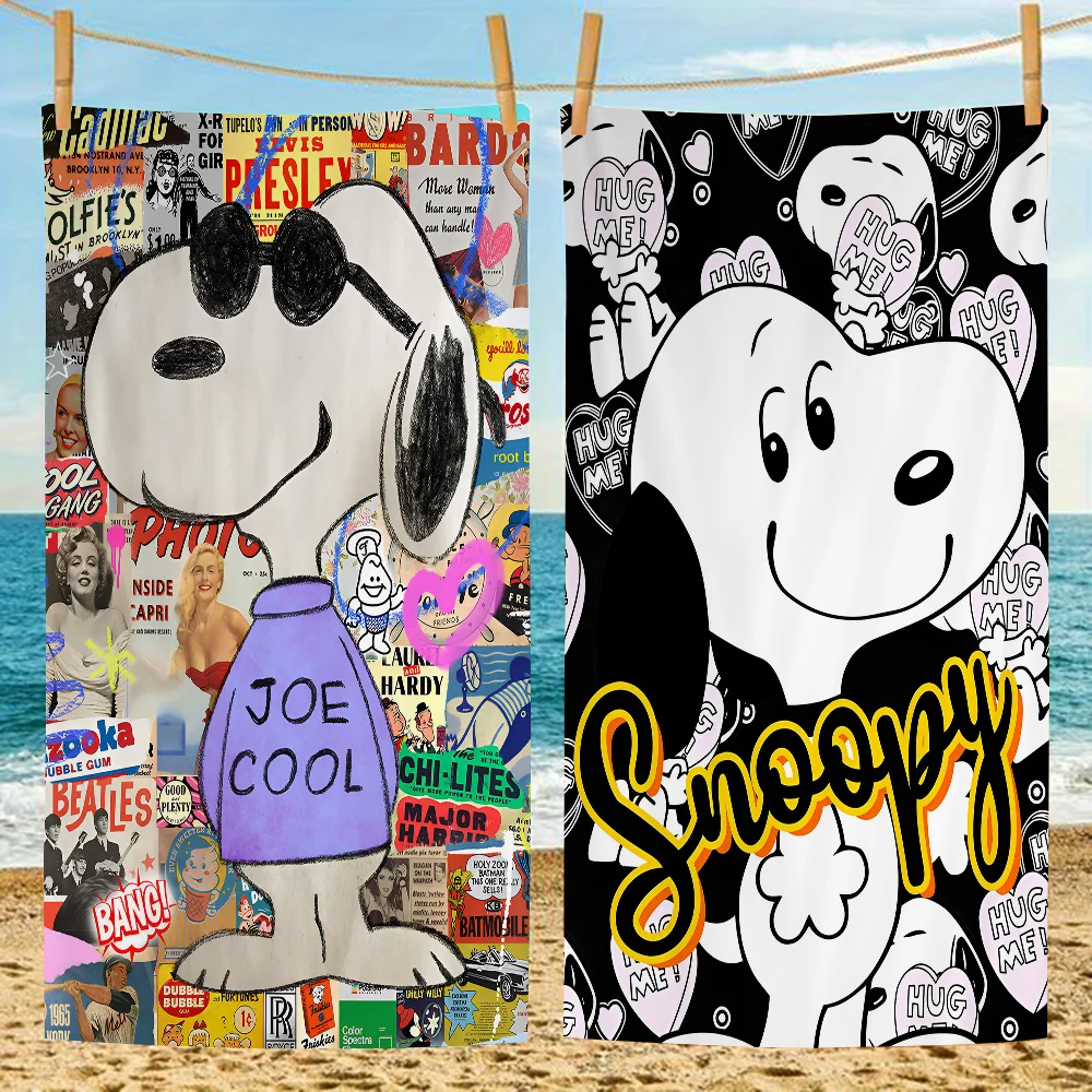 1pc Cartoon S-Snoopys-Dogs Beach Towel For Kids Personalized Bath Towel Pool Towel Vacation Gift Picnic Towel Party Gift