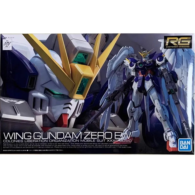 Bandai Genuine WING GUNDAM ZERO EW RG Anime Action Figure Robot Periphery Collectible Assembly Model Toy Ornaments Gift Children