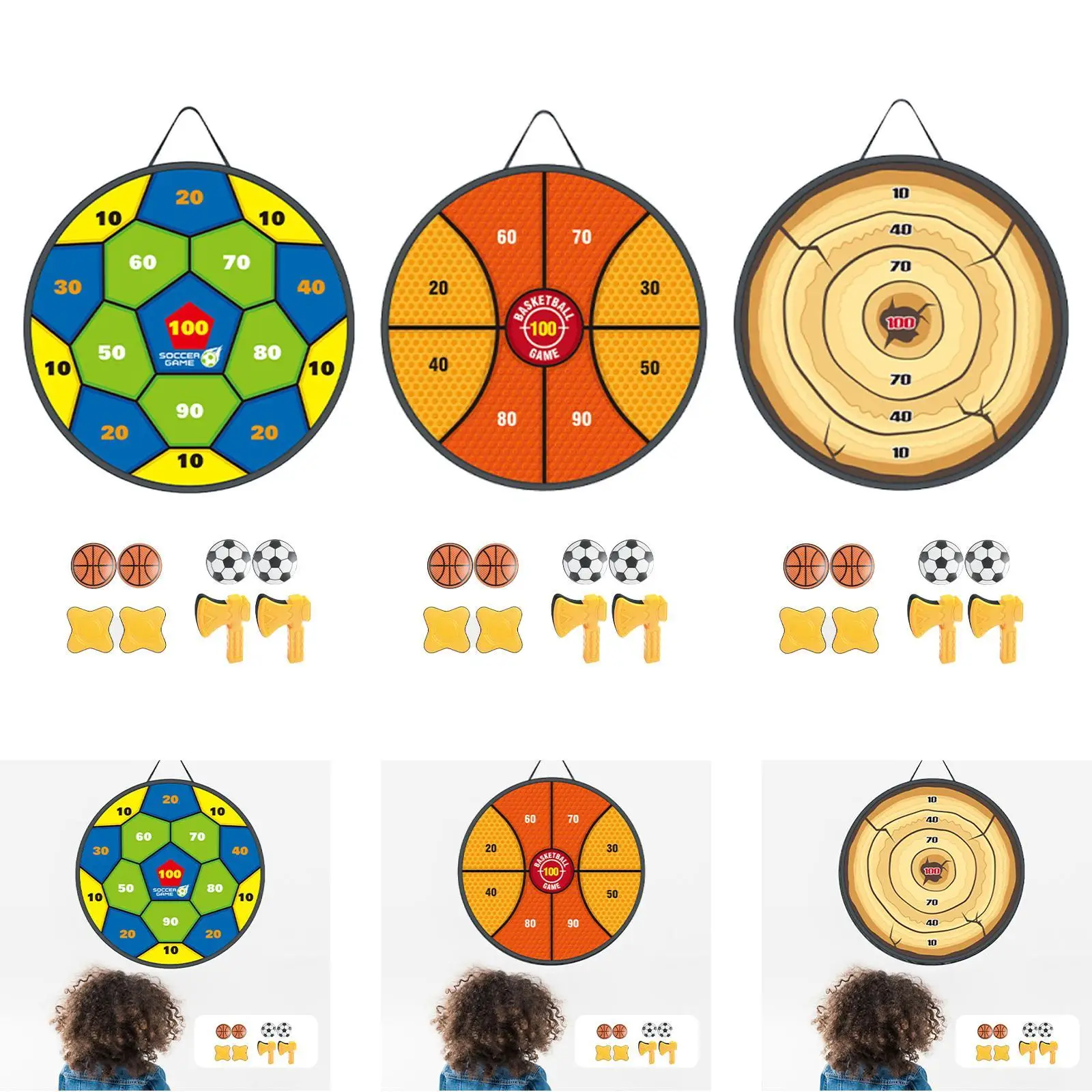 

Portable Throwing Board Game for Kids Foldable Axe Target Large Size Birthday Party Toy for Home Travel Garden