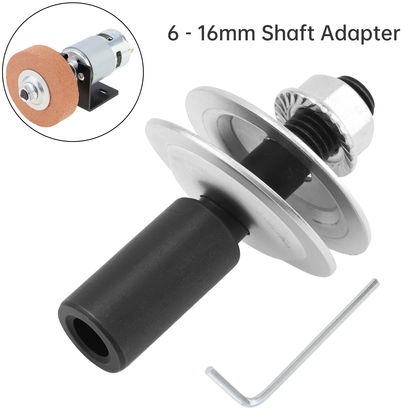 

Motor Shaft Adapter 6-16mm Grinding Wheel Motor Connection Spindle Adapter for DIY Polishing Buffing Wheels Bench Grinder