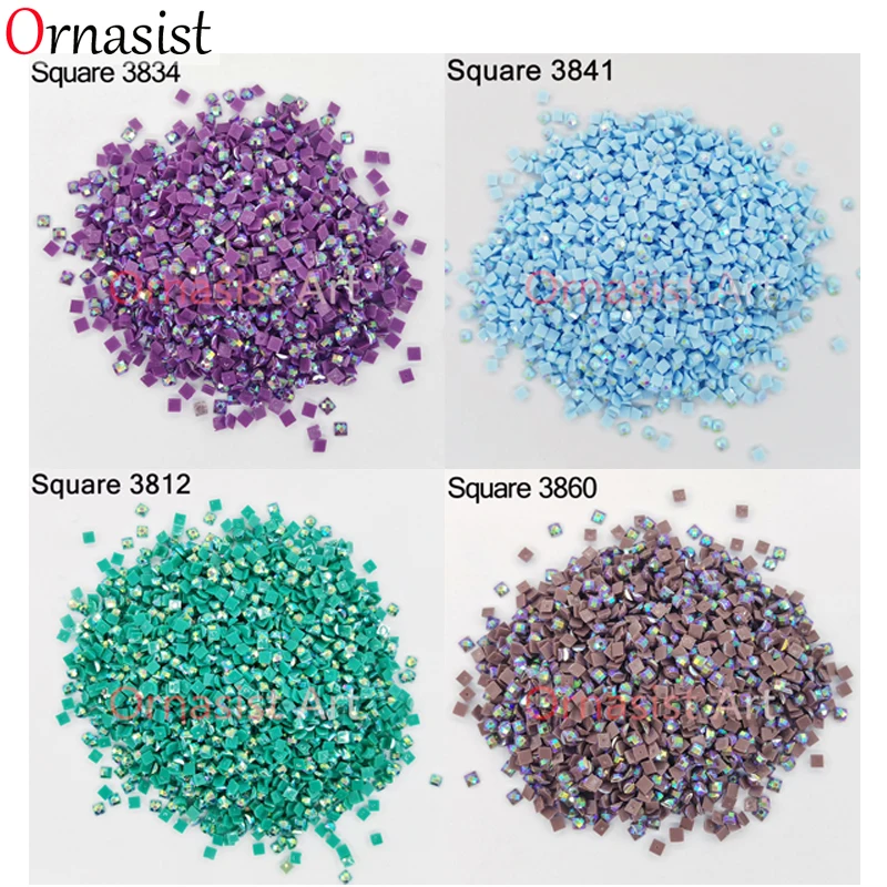 

DMC3801-5200 AB Квадратные алмазы для алмазной живописи Aurora borealis сверла Алмазная вышивка Стразы красочные мозаичные камни