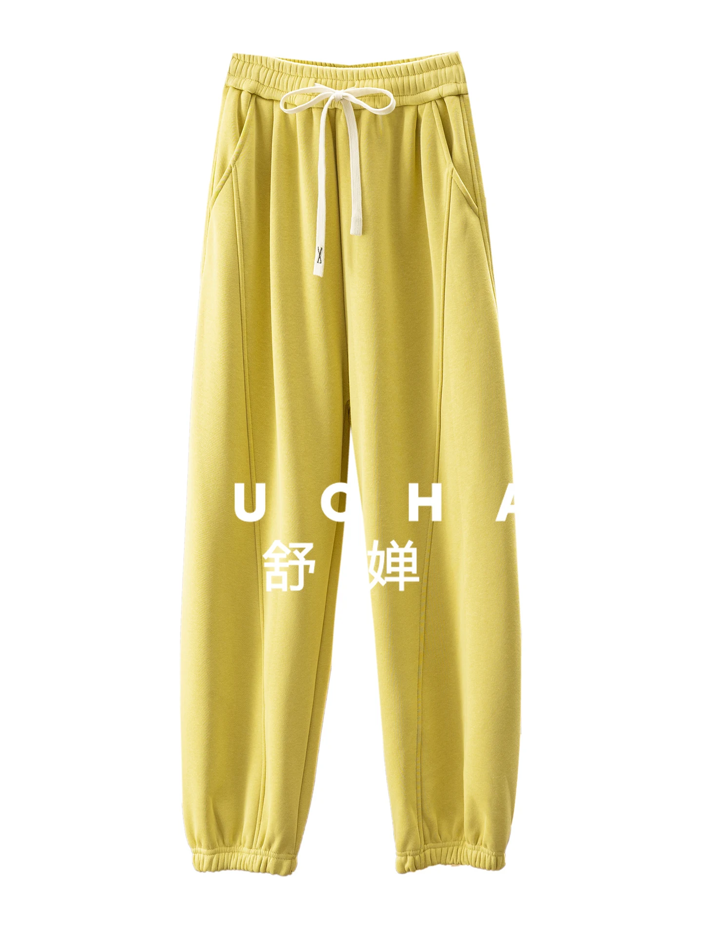 السراويل الخريف والشتاء مرونة الخصر المخملية مايكرو مخروط طماق Sweatpants النساء 61E4 بنطلونات Mujer Verano 2025