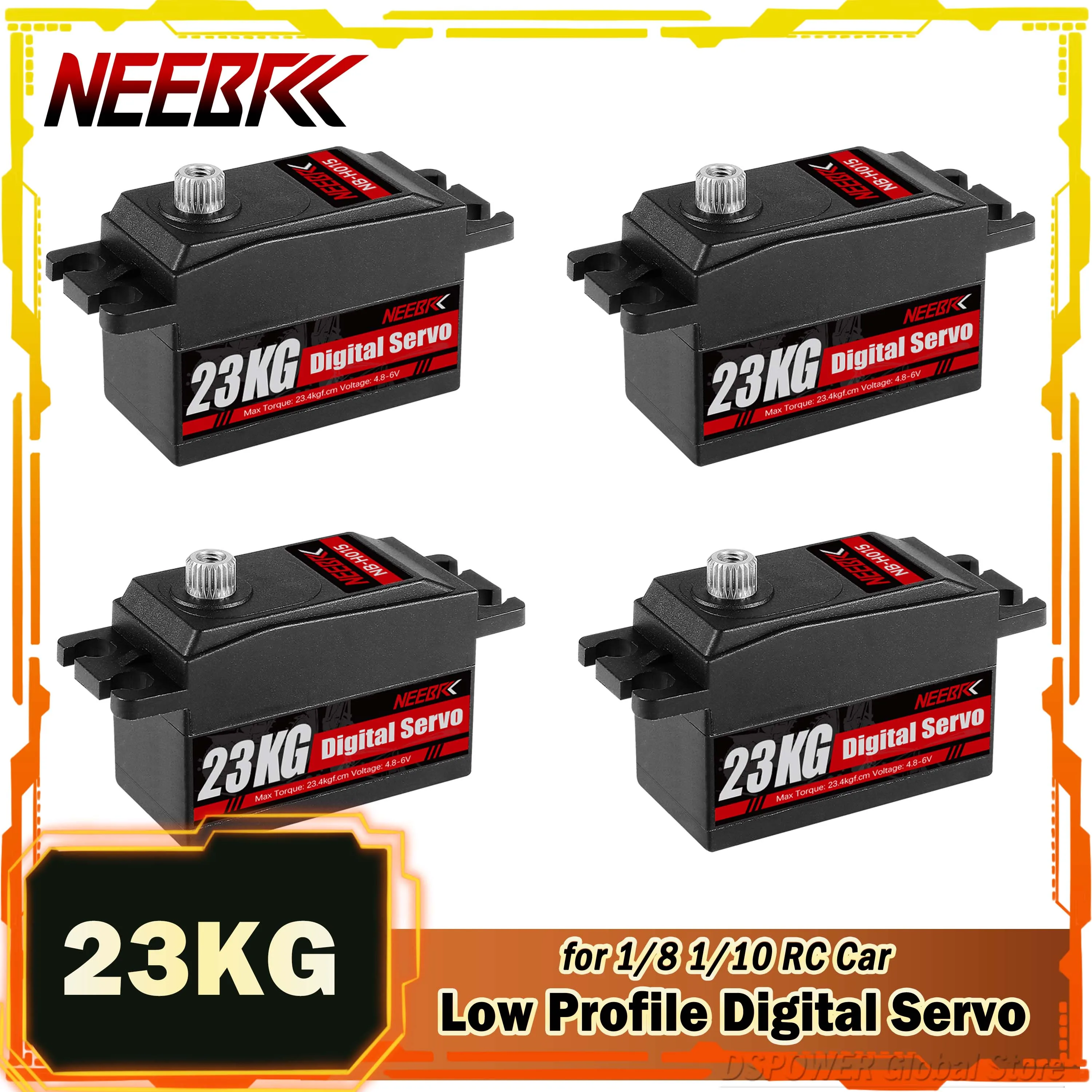 NEEBRC 23KG Digital Servo Short Body Metal Gear Low Profile Standard  Large Torque for 1/8 1/10 RC Car Robot Axial Scx10 Crawler