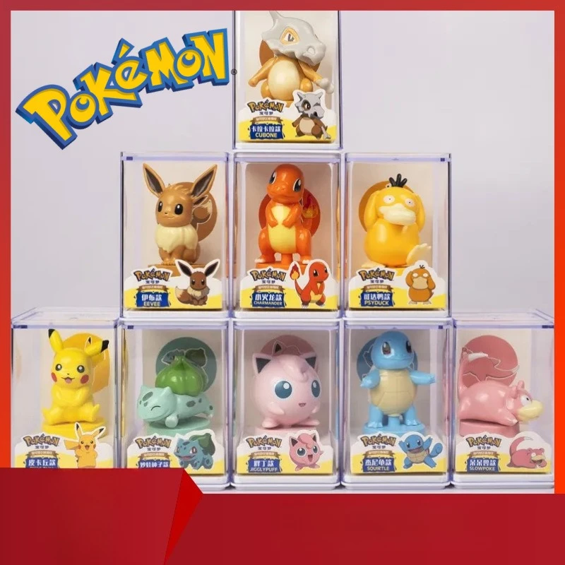 

Pokémon Starter Pokémon Figurine Stamps - Pikachu & Squirtle Collectible Toys, Decorative Character Ornaments