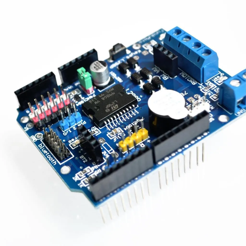 L298P PWM Speed Controller Dual High-Power H-bridge Driver ,Bluetooth Interface, L298P Motor Shield Board for image 3