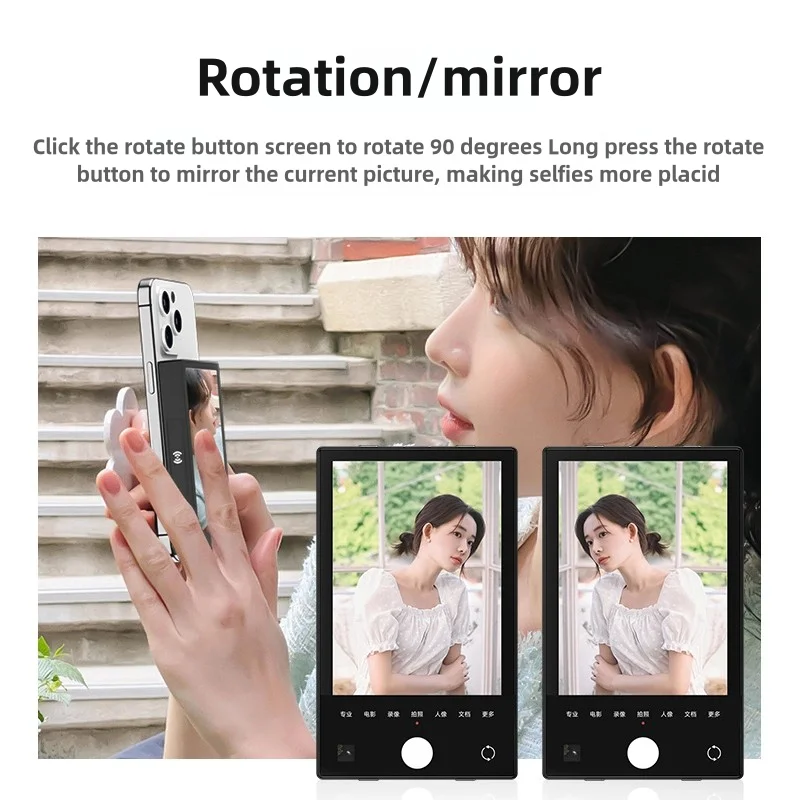 Sutefoto xfan d1 telefone magnético selfie monitor tela vlog para iphone androidphone câmera traseira selfie vlog transmissão ao vivo