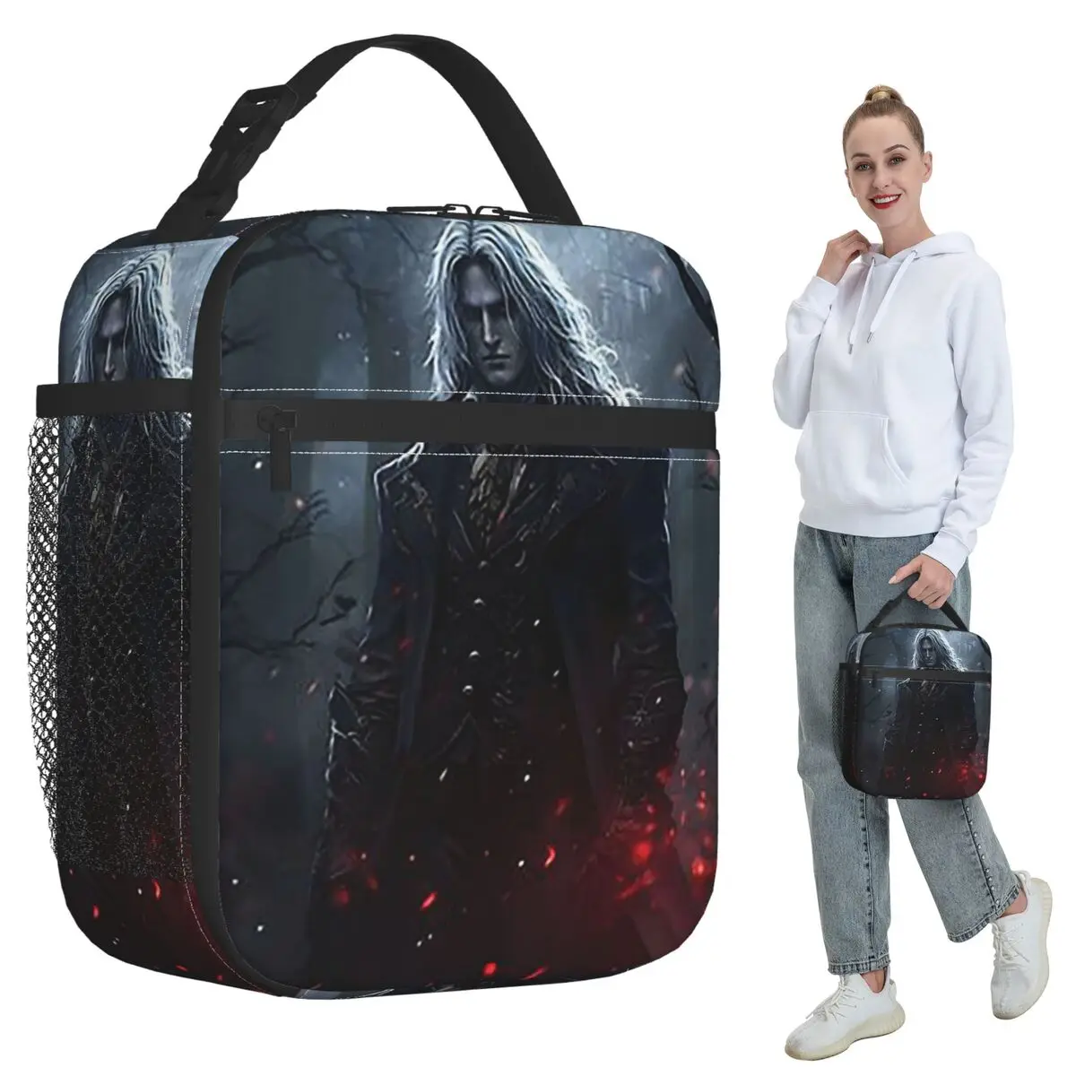 Alucard Vampire Game Insulated Lunch Bag for Women Office Cooler Thermal Food Box Tote Portable Lunch Boxes Container