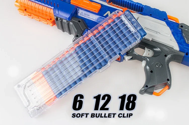 6-12-18 Pomarańczowy Magazynek do Pistoletu na Strzałki, Zamiennik do Zabawkowego Pistoletu na Miękkie Strzałki, Magazynek do Blastera, arma de brinquedo