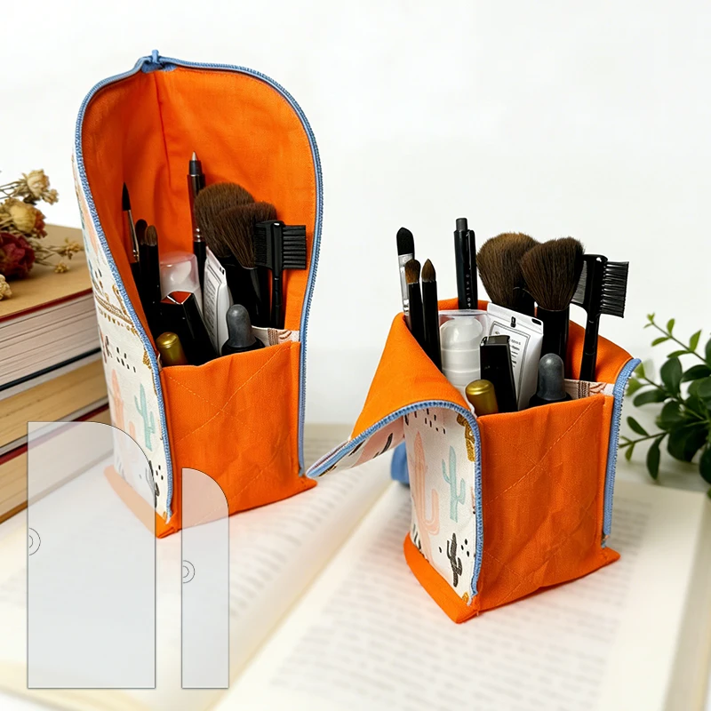 YOMDID 2pcs Stationery Case Quilting Pattern Template, DIY Small Portable Storage Pouch PET Sewing Template