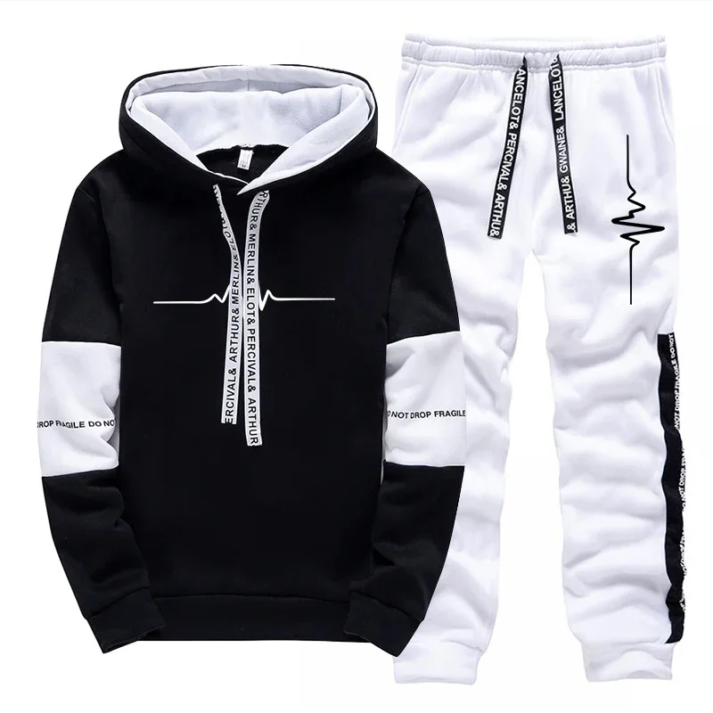 Men's Tracksuit Quality Casual Hooded Sweatshirts Outdoors Sports Jogging Clothing Autumn Winter Versatile Single Hoodies Pants view 2