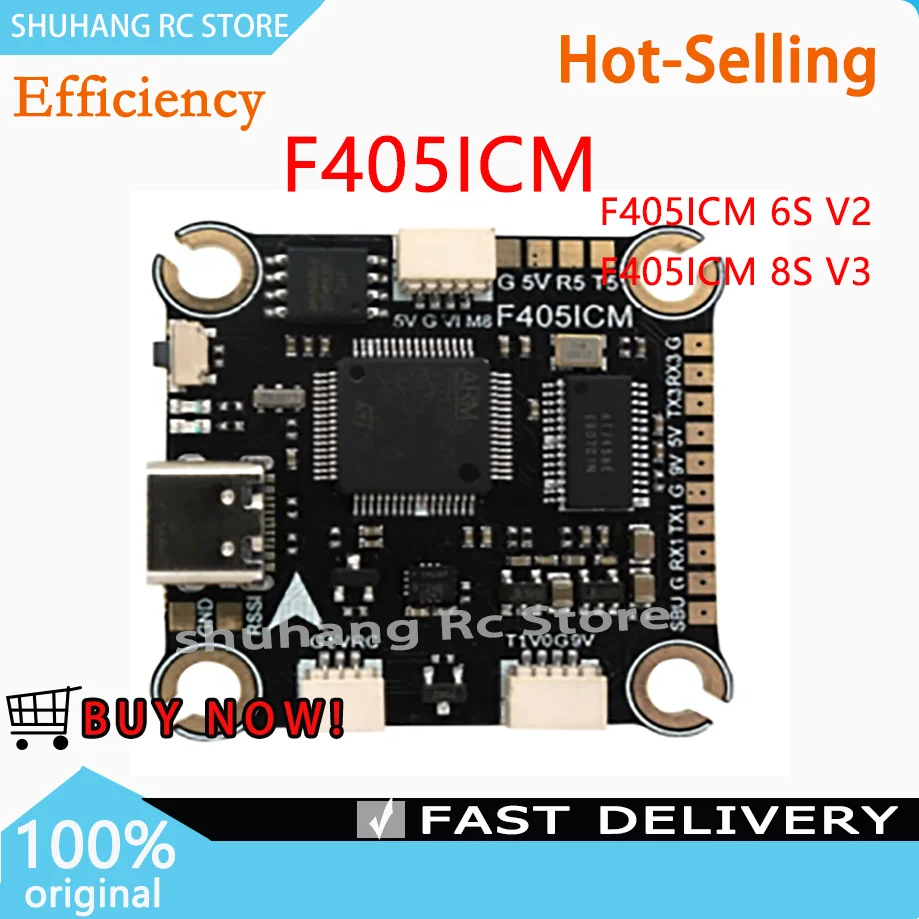 

Shuhang F405ICM 6S V2/8S V3 Flight Controller Motor8CH Input Voltage 3-6/3-8S LiPo BEC 5V/3A Support DJI for FPV Freestyle Drone