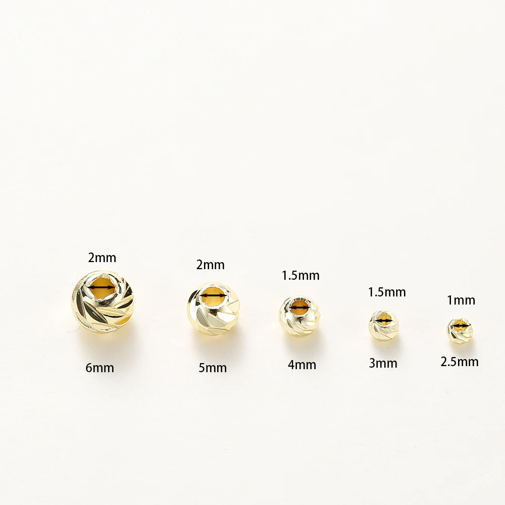 20 teile/los 18K Gold Überzogene Streifen Schnitzen Perlen Ohrring Halskette Blume Lose Spacer Perlen Für DIY Schmuck Machen Großhandel Erkenntnisse – Detail 14