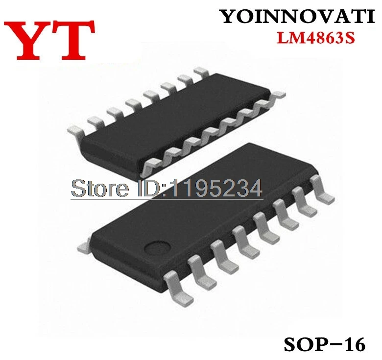 10PCS LM4863S LM4863 4863 SOP-16 IC AMP AUDIO PWR 3.2W AB 16SOIC  Best quality