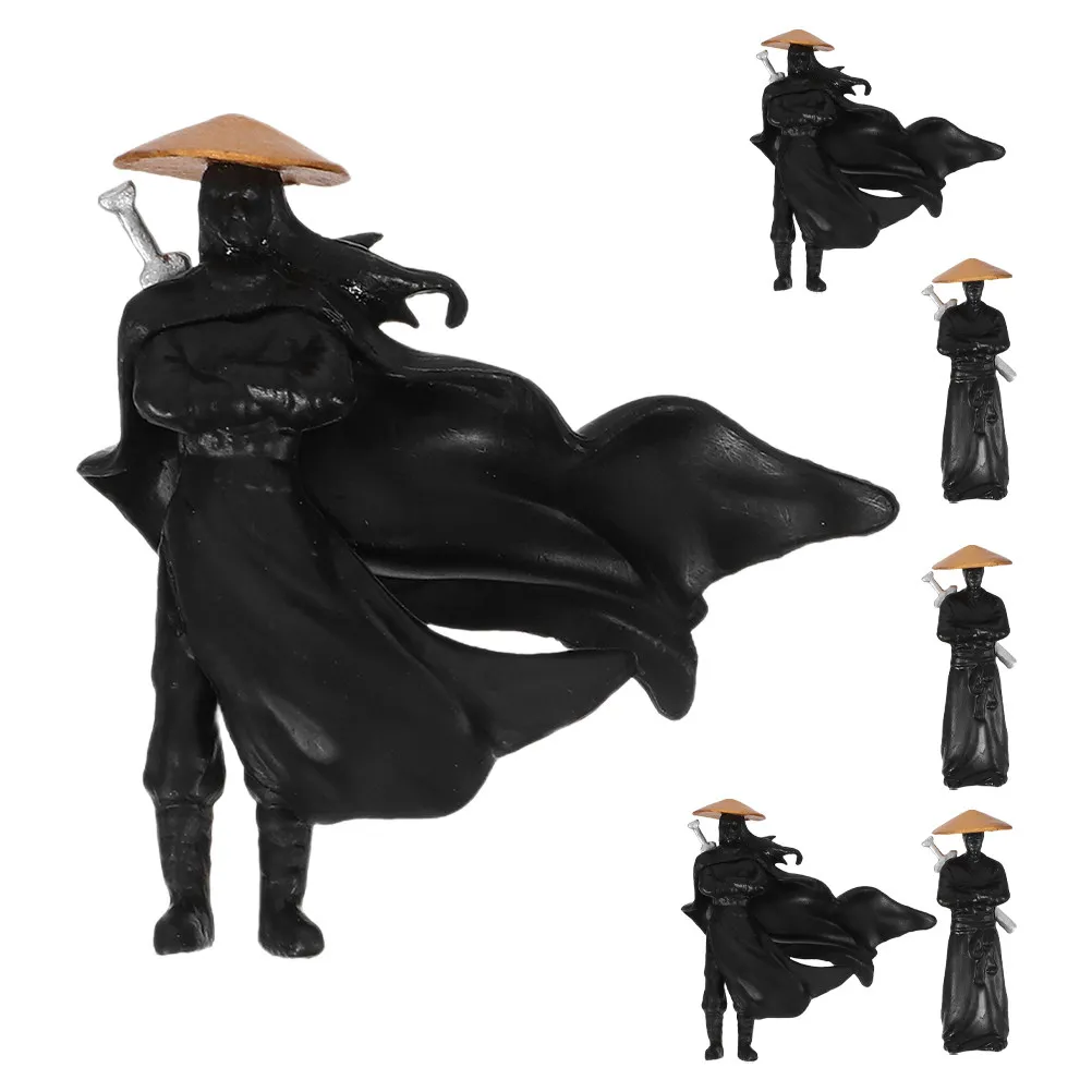 6Pcs Ancient Chinese Warrior Statues Miniature Micro Landscape Decoration for Bonsai Fairy Garden Fish Tank Desktop Ornamental