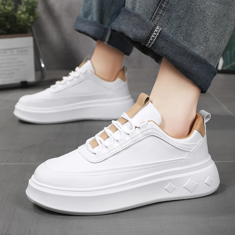 

Fashion White Men Casual Sneakers Outdoor Platform Runing Breathable Men Sport Light Walking Heightening Shoes