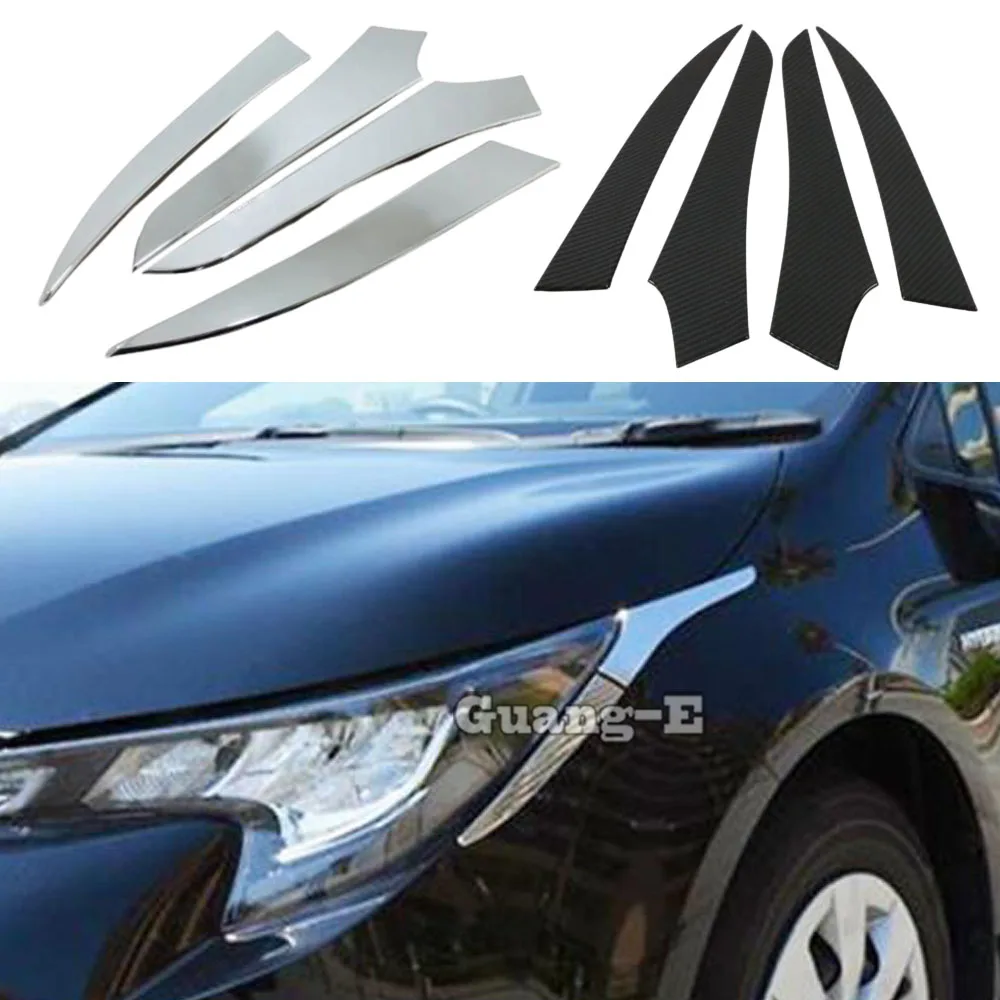 

Car Headlight Eyebrow Cover For Toyota Corolla Altis 2019 2020 2021 2022 ABS Chrome Headlamp Trims Accessories ABS Stickers Hood