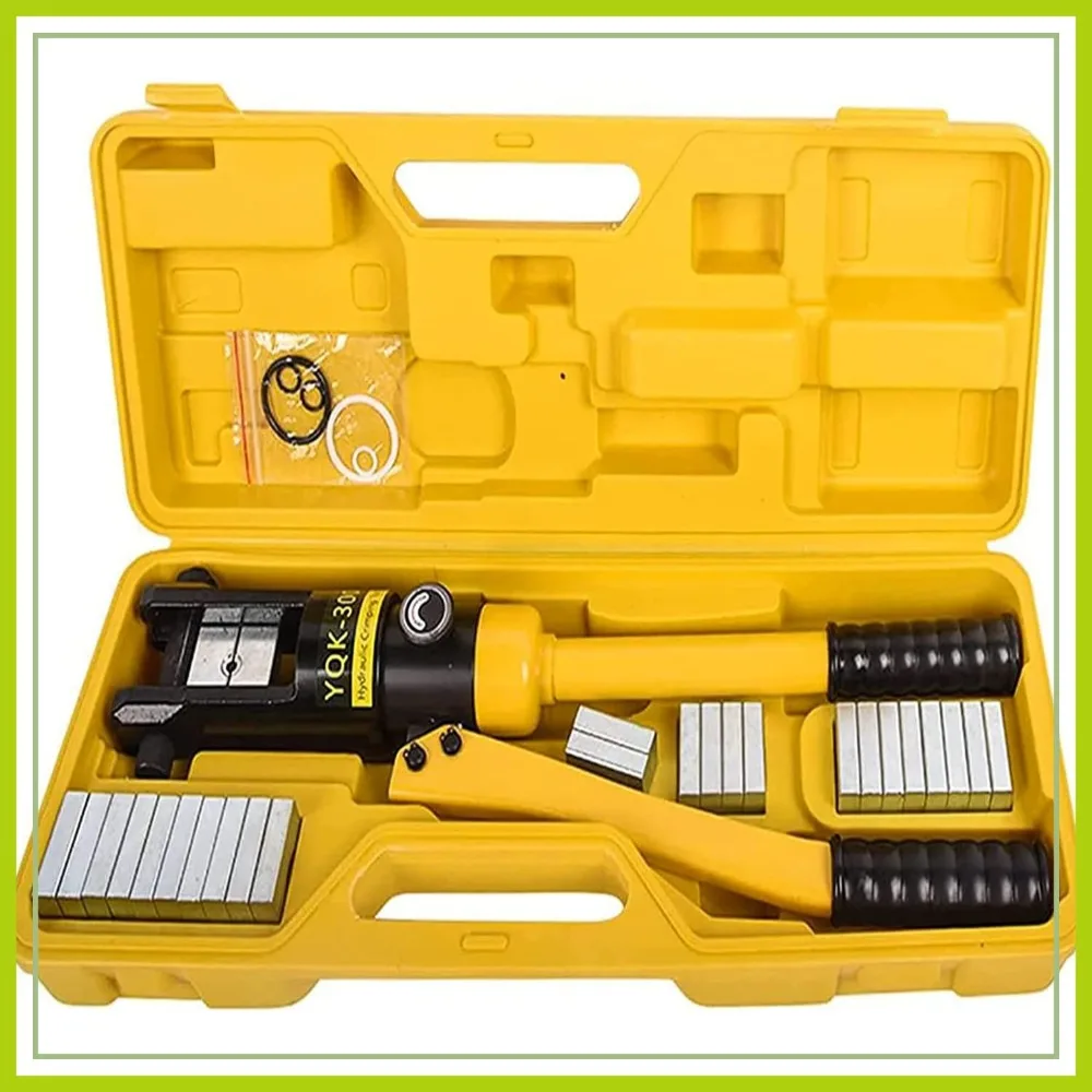 

16T Hydraulic Crimping Tool, 8 AWG to 600 MCM, 0.87 inch Stroke, with 13 Pairs of Dies