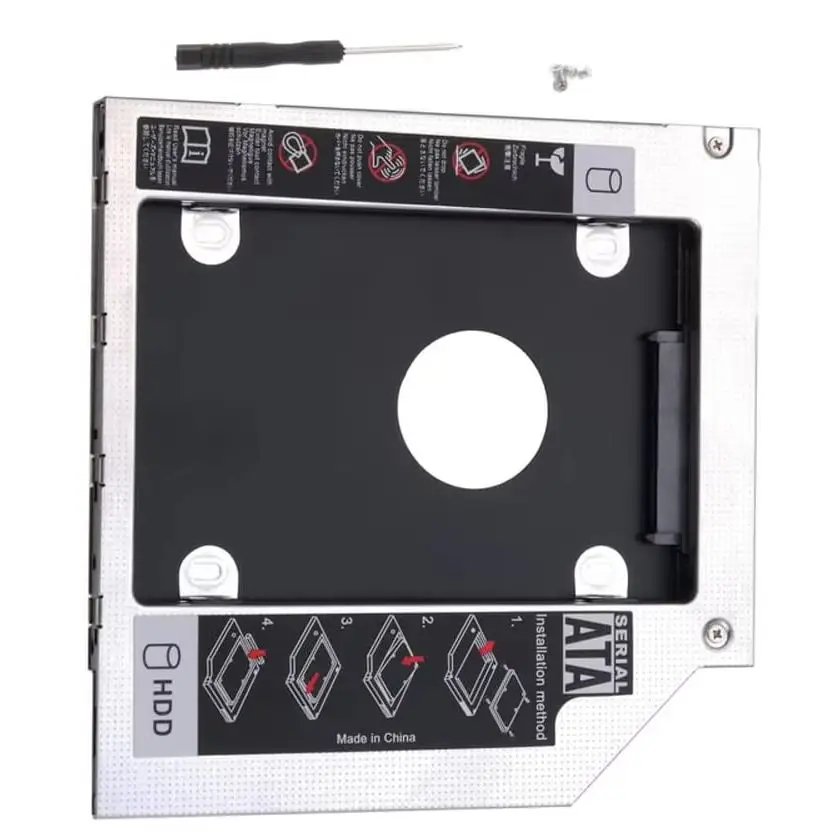 12.7mm SATA 2nd Hard Drive HDD SSD Optical Bay Caddy Frame Bracket for Dell Inspiron 1440 1545 1564 1750 1764 E5430 E5530 3520