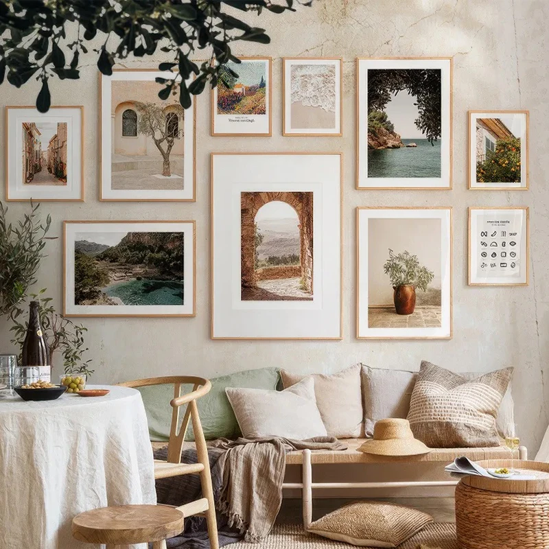 Town Orange Olive Tree Harvest Landscape Poster and Prints Home Garden Plants Canvas Painting Interior Decor Picture Wall Art