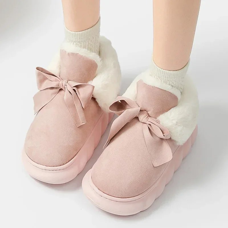 2025 New Winter Fur Snow Boots Women Luxury Thicken Plush Cotton Padded Shoes Woman Platform Lightweight Ankle Boots Botas Mujer image 4