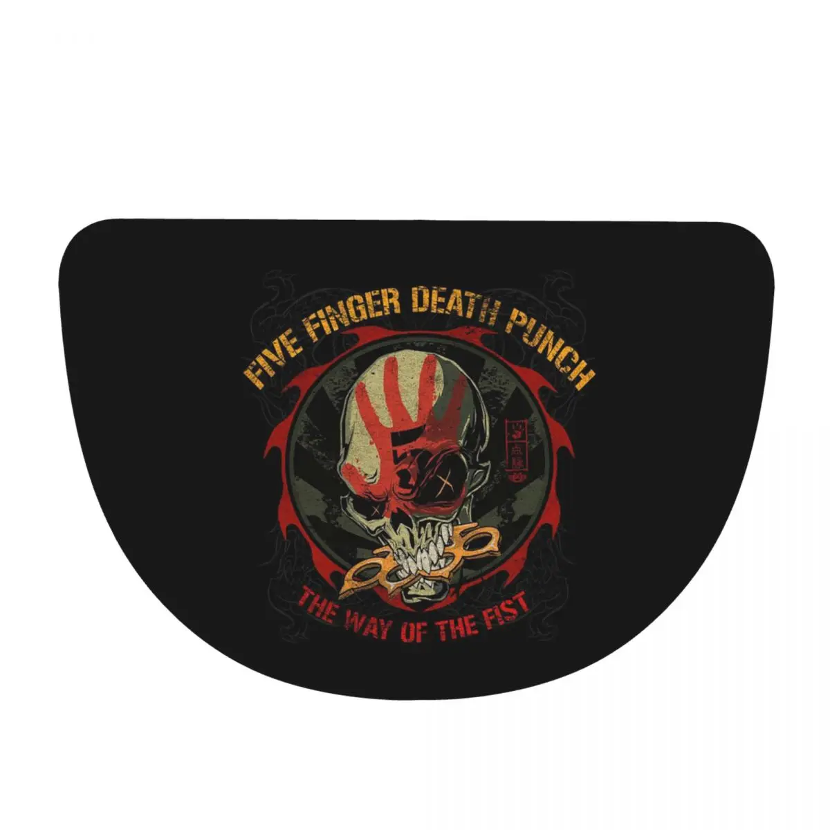 Five Finger Death Punch Soft Flannel Half Round Doormat Non Slip Bathroom Mat Absorbent Floor Carpet for Laundry Room Bathroom