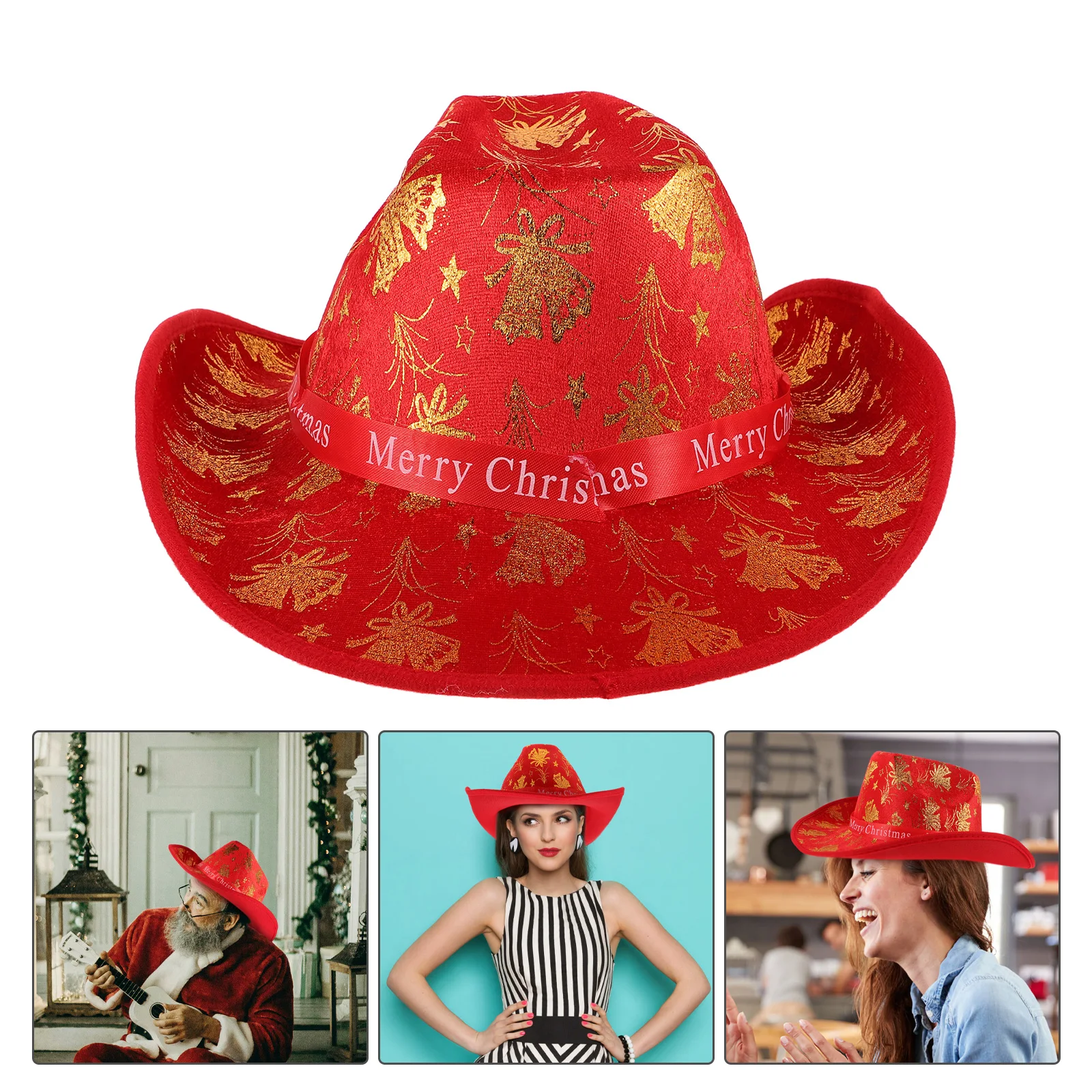 

Santa Claus Decorative Hat Western Cap Hats Christmas Has Cowgirl Xmas Party for Adults Aldult