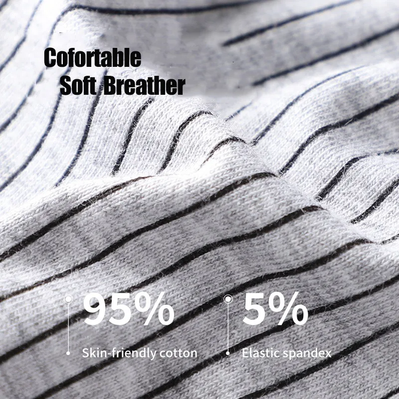 MiiOW 3/4Pcs Striped Panties Boxershorts Men Underwear Organic Cotton Boxer Shorts Antibacterial Seamless Underpants PLUS 5XL