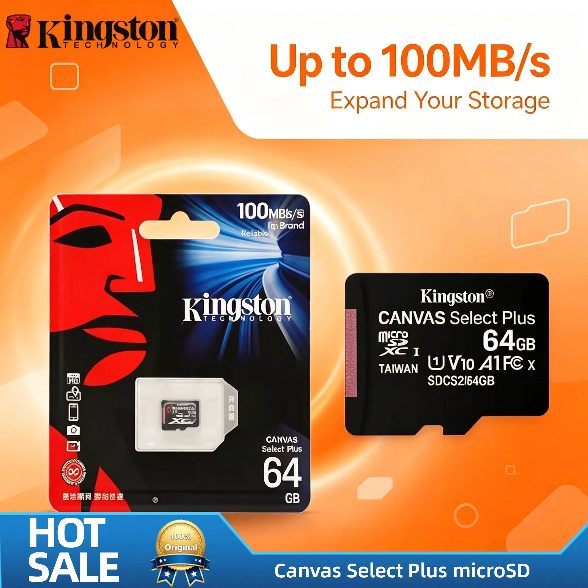 

Kingston 256GB 512GB 64GB 128GB MicroSD TF Card A1 V10 Original Flash Memory Card for Phone Tablet Nintendo Switch