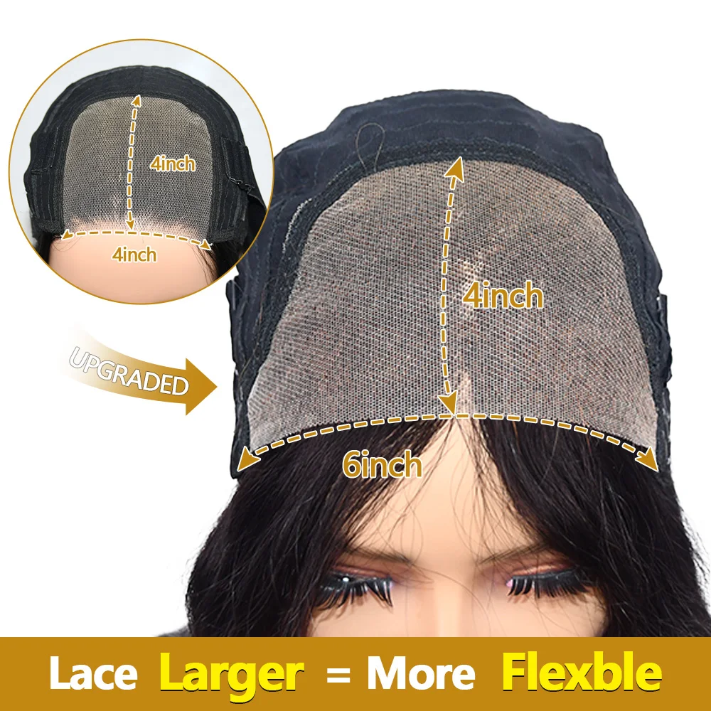 6X4 4X4 الدانتيل غلويليس شعر مستعار شعر الإنسان جاهز لارتداء الرباط باروكة من شعر طبيعي العظام مستقيم غلويليس الباروكات 100% جودة الشعر البشري