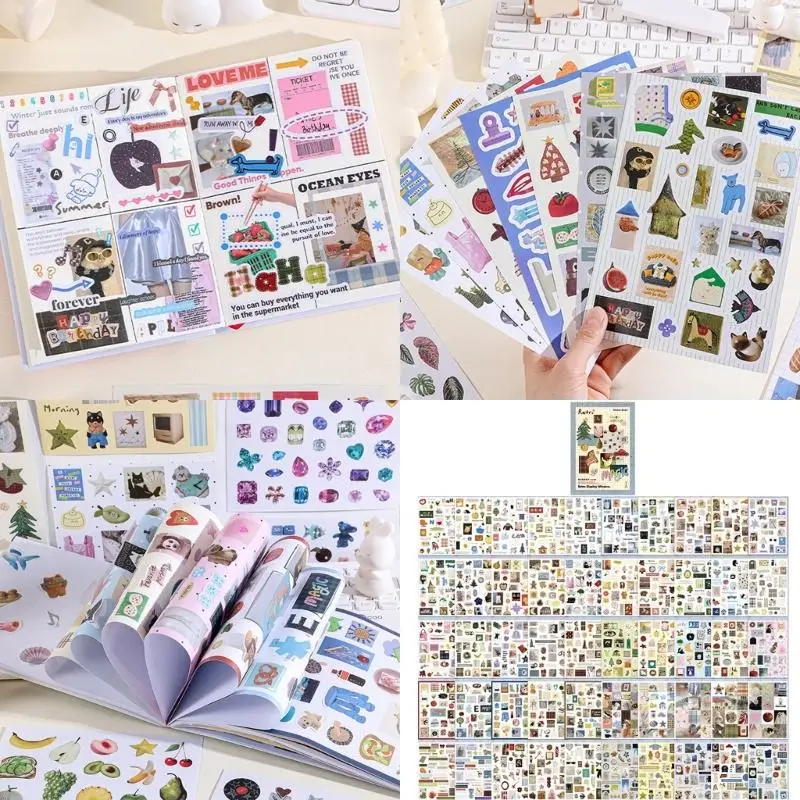 Waterproof Decorative Sticker for Scrapbooking and Letters, Scrapbooking Sticker Scrapbook Accessories Artistic Sticker