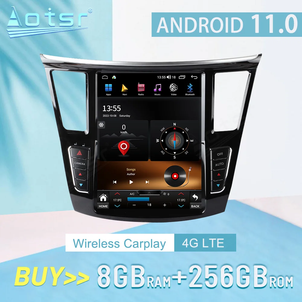 

For Infiniti Qx60 Jx35 2014-2019 CARPLAY Android 12 Car Radio Stereo Receiver Autoradio Multimedia Player GPS Navigation