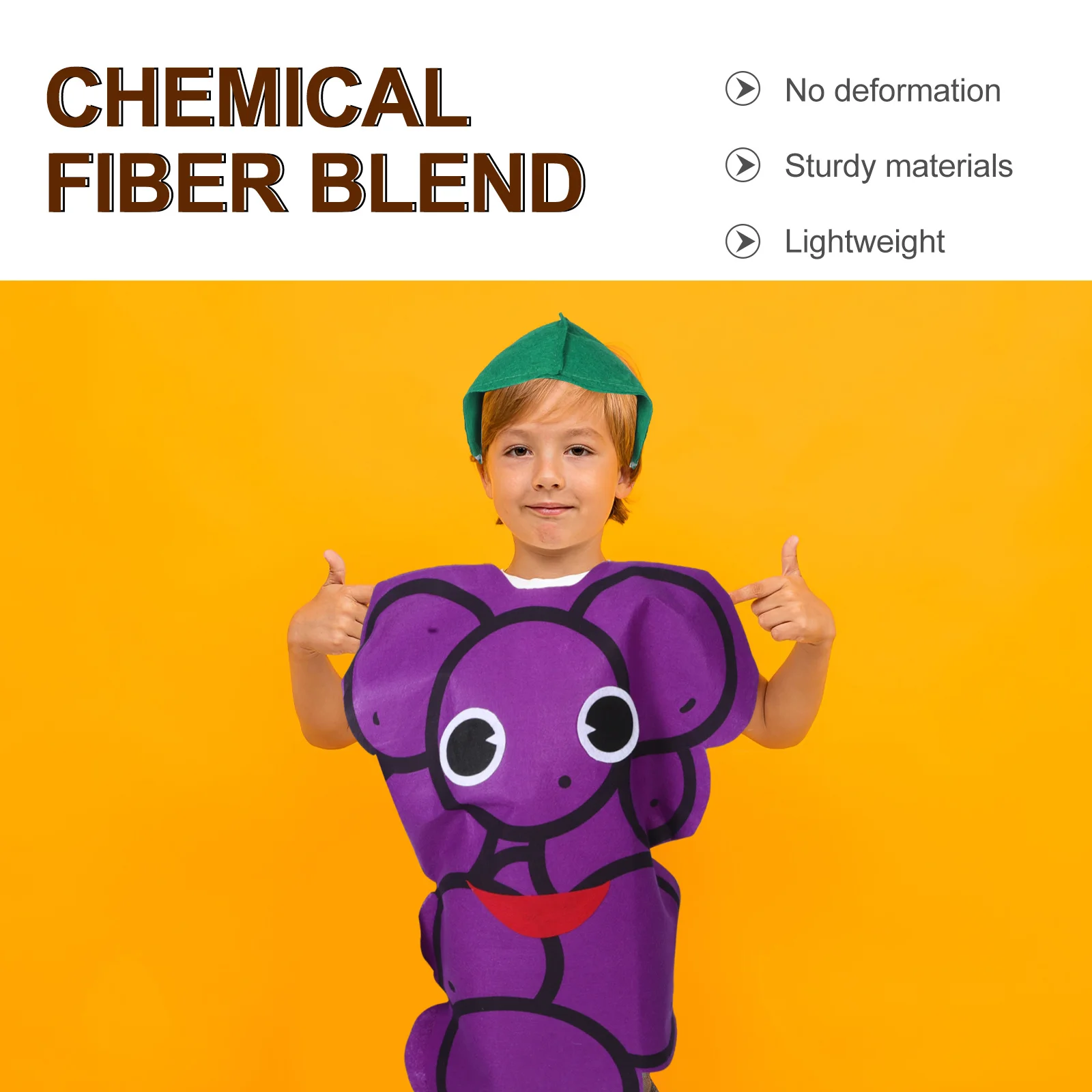 1세트 포도 의상 모자 의류 세트 보라색 할로윈 어린이 공연 사랑스러운 디자인 할로윈 의상 포도 의상