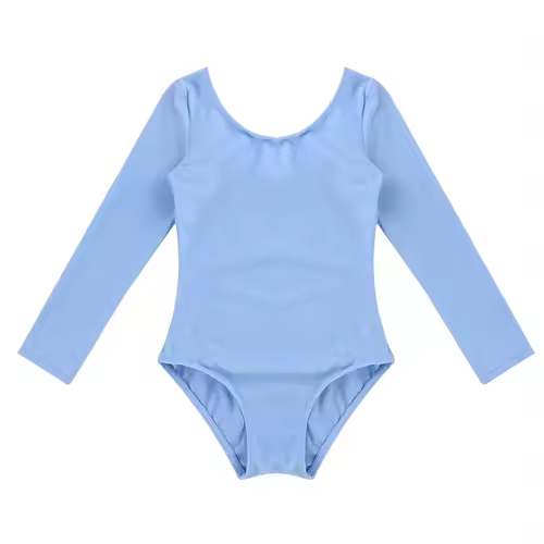 Kids Girls Long Sleeve Ballet Leotards Dance Costume Warm Solid Color Gymnastics Workout Training Bodysuit Dancer Wear - Image 8