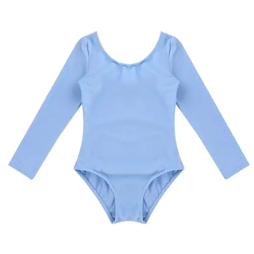Kids Girls Long Sleeve Ballet Leotards Dance Costume Warm Solid Color Gymnastics Workout Training Bodysuit Dancer Wear - Image 8