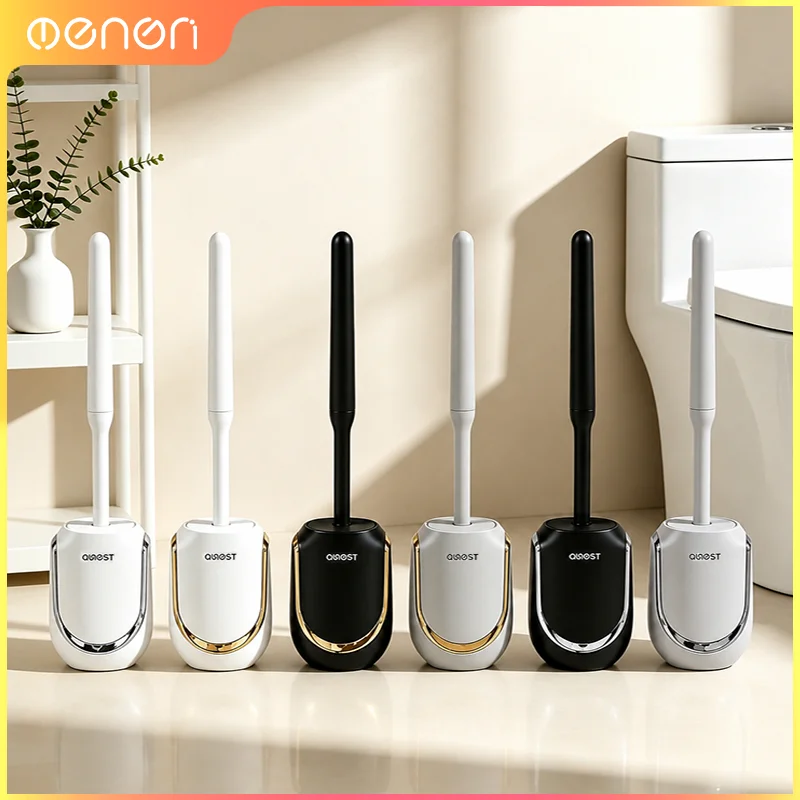 Quick Draining Wall Mount Toilet Brush Luxury Bathroom Cleaning Brush Practical Household Bathroom Accessory Sets