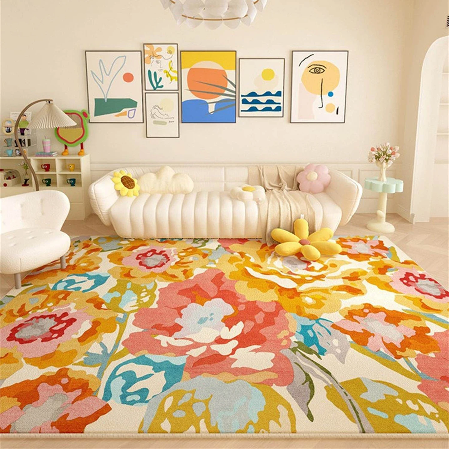 

Красочные большие ковры для гостиной, мягкие коротковорсовые коврики для спальни, прикроватные коврики, ковры для детской комнаты, Alfombra Salón Grande