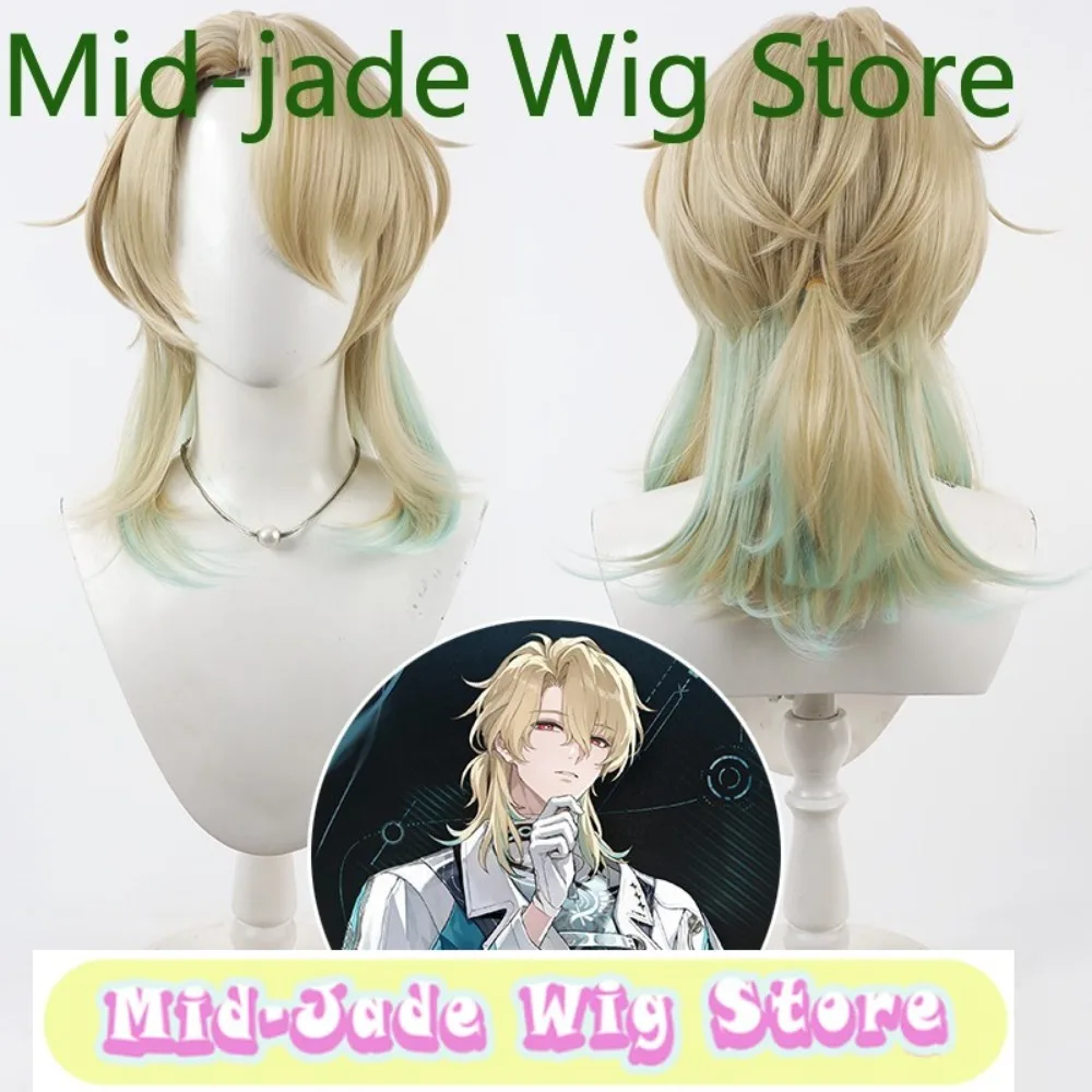 Peruca de jade médio ondas wuthering jue cosplay peruca anime jogo rpg festa de halloween perucas sintéticas