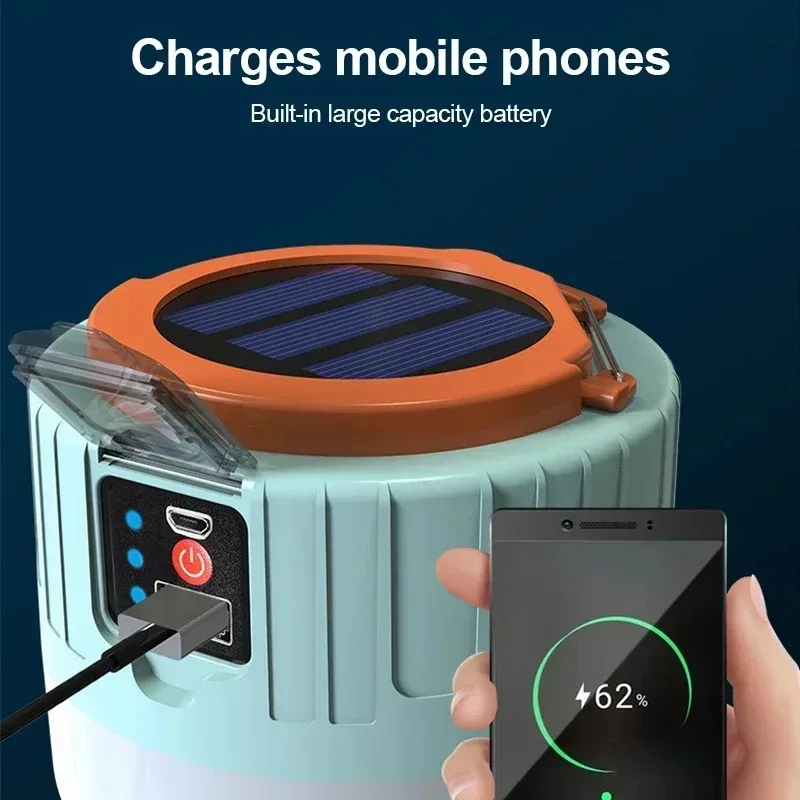 المحمولة الشمسية التخييم ضوء قوة البنك LED الفوانيس مع جهاز التحكم عن بعد للماء في الهواء الطلق مصباح خيمة مصباح يدوي قابل لإعادة الشحن ﻿